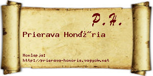 Prierava Honória névjegykártya